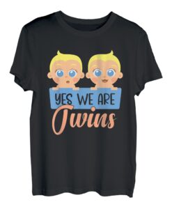 Lustiges Zwillings-Geschwister-Outfit "Yes We Are Twins" T-Shirt