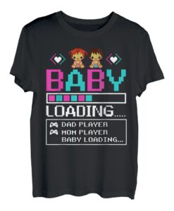 Mama Spieler Papa Spieler Baby Loading Schwangerschaft Ankündigung T-Shirt