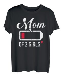 Mama von zwei Mädchen leere Batterie 2 Töchter T-Shirt