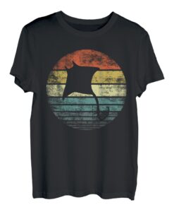 Manta Ray Lover Gifts Retro-/Vintage-Silhouette mit Ozean-Tieren T-Shirt