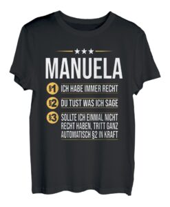Manuela Vorname Geschenk-Idee Geburtstag Namensgeschenk T-Shirt