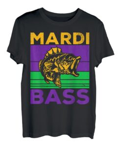 Mardi Barsch Fisch Pun, Mardi Gras Angeln, Largemouth Barsch T-Shirt