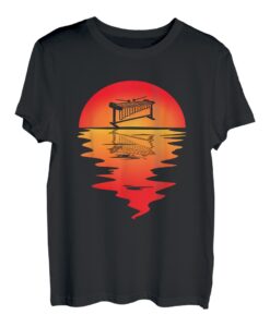 Marimba Vintage Sonnenuntergang Marschband Instrument Musiker T-Shirt