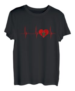 Marokko Herz Marokkaner Herzschlag EKG Puls Afrika Wurzeln T-Shirt