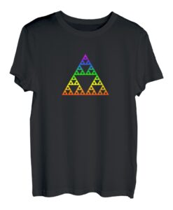 Mathe Sierpinski Dreieck Fraktal Geometrie Regenbogen Shirt