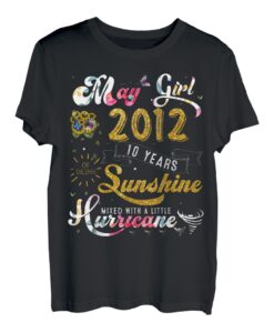 May Girl 2012 Sonnenblumen Schmetterlinge lustig 10. Geburtstag T-Shirt