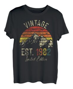mb 40. Geburtstag Vintage Est 1982 Limited Edition Berge T-Shirt
