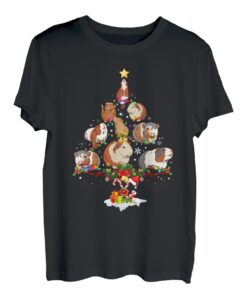 Meerschweinchen-Weihnachtsbaum-Lichter, Urlaub, Meerschweinchen, Weihnachten T-Shirt
