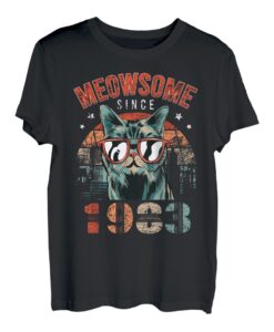 Meowsome Since 1983 Geburtsjahr 1983 Katze Geburtstag Retro T-Shirt