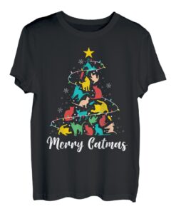 Merry Catmas Weihnachtsbaum Katzen Lustig Weihnachten tshirt T-Shirt