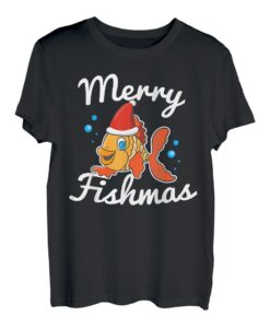Merry Fishmas Weihnachts-T-Shirt, Weihnachtsmann-Fisch T-Shirt