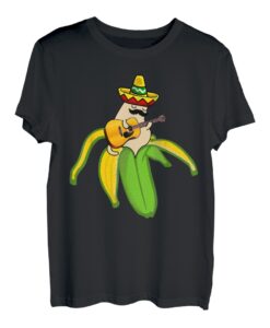 Mexikanischer Gitarre Banane Katze Sombrero T-Shirt