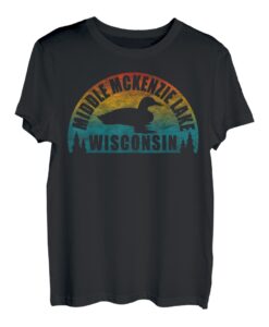 Middle McKenzie Lake, Nord-Wisconsin, Sonnenuntergang, Loon T-Shirt