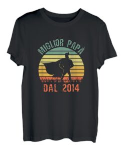 Miglior Papà Dal 2014 Compleanno Padre Retro Vintage T-Shirt