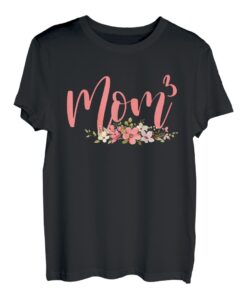 Mom3 Mom Cubed T-Shirt Mother Of Three Mama Of 3 Mothers Day T-Shirt