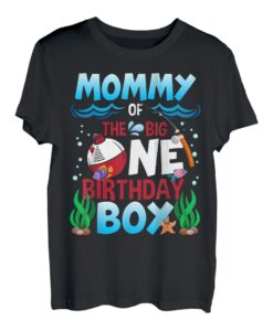 Mommy of the Big One Geburtstagskind beim Angeln Erster Geburtstag T-Shirt