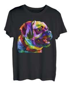 Mops Pop Art Bunte Porträt Carlino für Hundeliebhaber T-Shirt