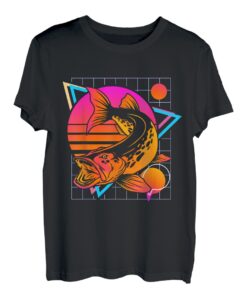 Moschus-Retro-Stil, 80er-Jahre-Stil, Vintage-Hecht-Angeln T-Shirt
