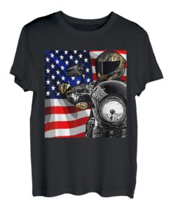 Motorrad-Biker-Geschenke für Herren, USA-Flagge T-Shirt