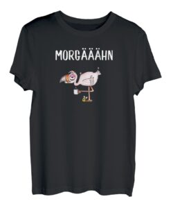 Müder Kaffee Flamingo mit Pantoffel T-Shirt I Büro Lustig T-Shirt