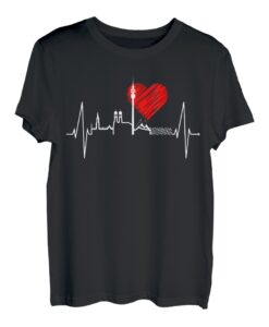 München Skyline Herzschlag Bayern Ich Liebe I Love Munich T-Shirt