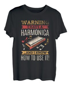 Mundharmonika Vintage Retro Mundharmonika Spieler Geschenk T-Shirt