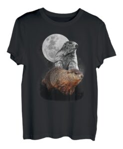Murmeltier Illustration Mond Murmeltier Nagetier Mankei T-Shirt