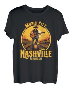 Music City Nashville Tennessee Vintage Guitar Country Music T-Shirt
