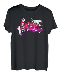 Musiknoten Katzen Notenblatt Schule Orchester Musiker T-Shirt