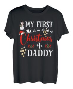 My First Christmas As Daddy Matching Family Lustige Weihnachtsgeschenke T-Shirt