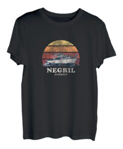 Negril Jamaica Vintage Bootfahren 70er Jahre Retro Boot Design T-Shirt