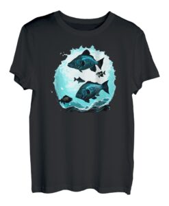 Niedliche Vintage-Fisch-Tinte, Spritztinte, Retro, Fischliebhaber, Angelgeschenk T-Shirt
