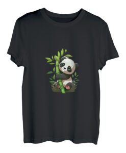 Niedlicher Happy Kawaii Panda umarmt chinesische Bambus-Shoot T-Shirt