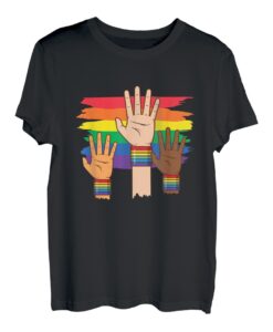 Niedliches Regenbogen-LGBT Gay Homo Lesbisches Herz Valentinstag T-Shirt