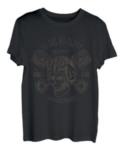NO GAS NO GLORY Skull Totenkopf CUSTOM Motorcycles Choppers T-Shirt