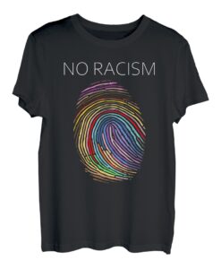 No Racism Fingerabdruck Regenbogen Dezent Schlicht Human T-Shirt