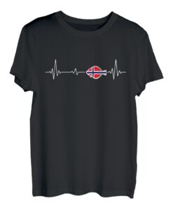 Norwegen Angeln - Heartbeat Heilbutt Angeltour T-Shirt