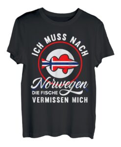 Norwegen Angeln Urlaub Norwegen Angeltour Lustiges Norwegen T-Shirt
