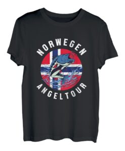 Norwegen Angeltour Angeln Angler Skandinavien Fisch Urlaub T-Shirt