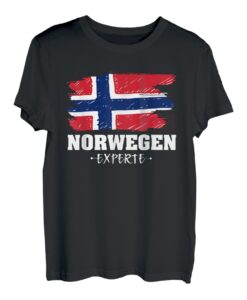 Norwegen Experte Flagge Skandinavien Urlaub T-Shirt