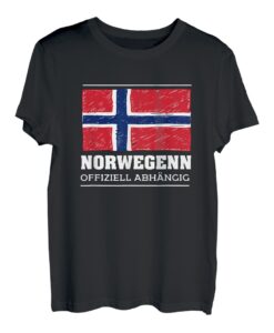 Norwegen Offiziell Abhängig Flagge Skandinavien Urlaub T-Shirt