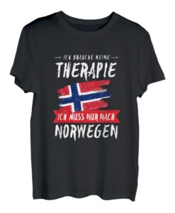 Norwegen Therapie Flagge Skandinavien Urlaub T-Shirt