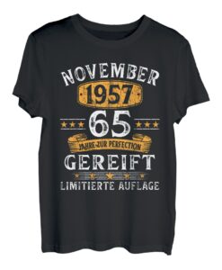 November 1957 Lustige Geschenke Zum 65 Geburtstag Mann Frau T-Shirt