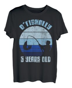 O'Fishally 5 Years Old Retro Vintage Angeln Birthday Party T-Shirt