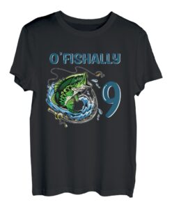 O-Fishally 9 Years Old Fisherman 9th Birthday Angeln T-Shirt