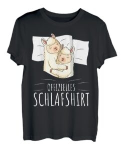 Offizielles Schlafshirt Alpaka Lama Schlafanzug Schlafen T-Shirt