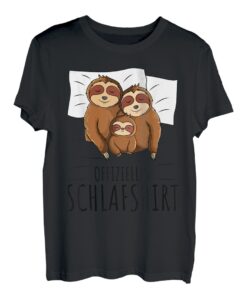 Offizielles Schlafshirt Faultier Familie Mutter Vater Kinder T-Shirt