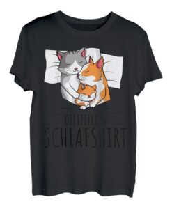 Offizielles Schlafshirt Katze Kater Katzen Familie T-Shirt
