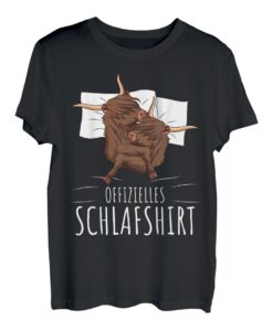 Offizielles Schlafshirt Schottisches Hochlandrind Kuh T-Shirt