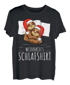 Offizielles Schlafshirt Weihnachten Faultier T-Shirt